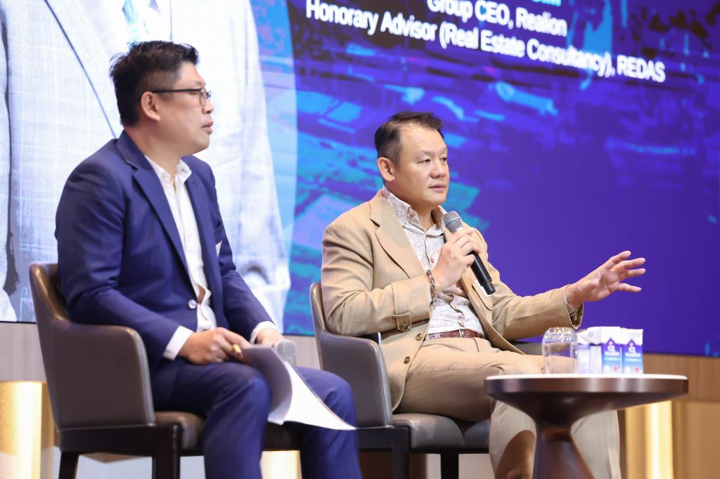 Mr Desmond Sim and Mr Marcus Lam during the session, "Where Capital is Actually Moving," at REDAS REMO 2026.