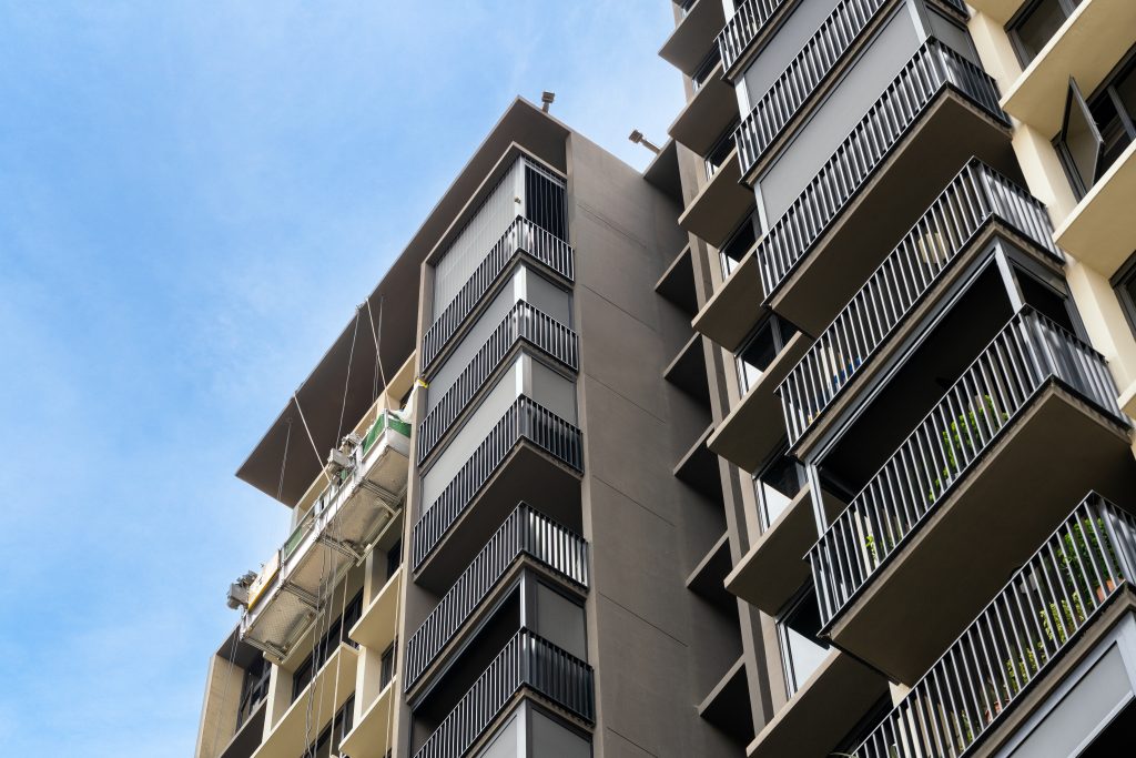 Gondola operation (the facades of all residential blocks are maintainable via gondolas)
